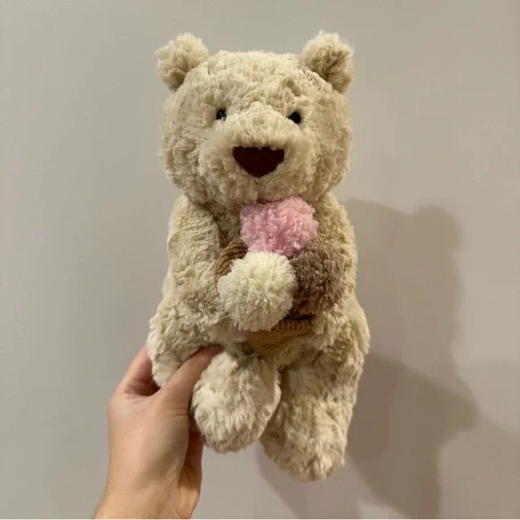Authentic Jellycat NYC Exclusive Oatus Bear With Ice Cream - Picture 1 of 6